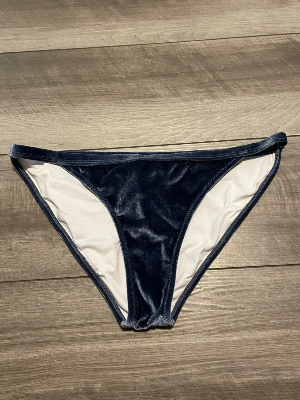 Navy Blue Velvet Bikini Set Size Medium